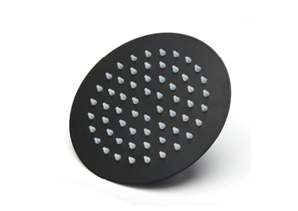 6 inch Black Showerhead Round