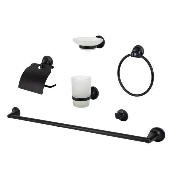 6 Piece Black bathroom Set