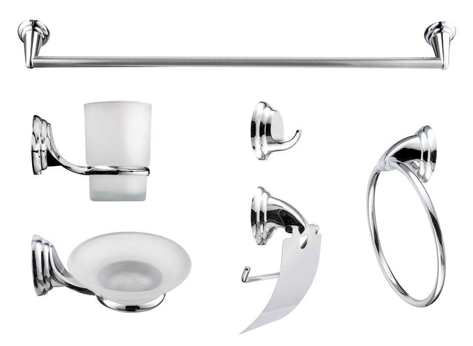 Bathroom Set Frosted Glass 6pc